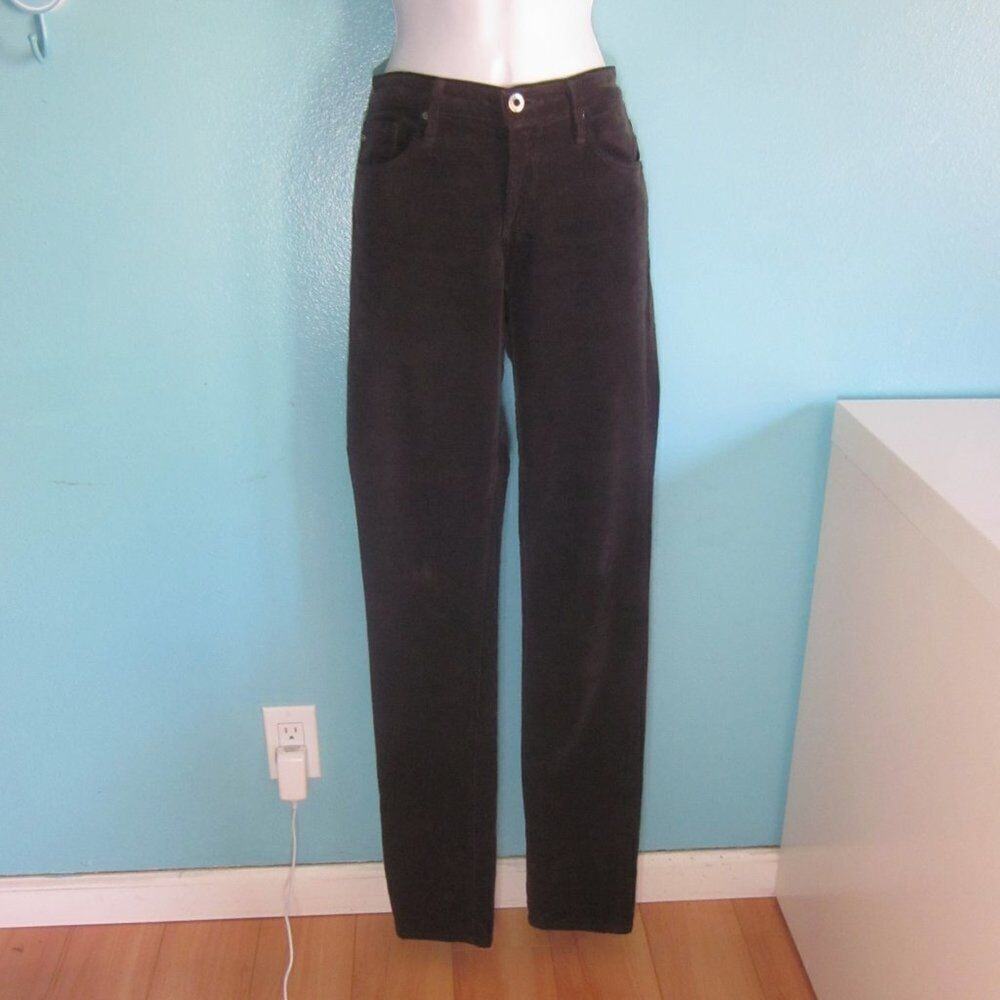 AG Theory Womens Pants 27 Cotton Corduroy Aubrey Skinny Straight Dark Brown 90s